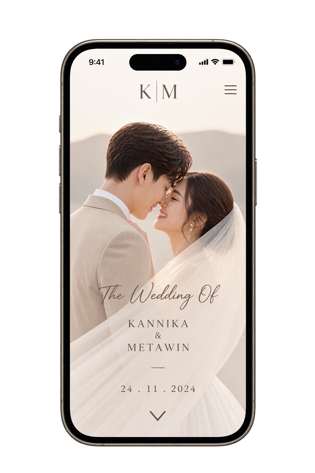 ตัวอย่างการ์ดแต่งงานออนไลน์บนมือถือ OneLink Wedding
